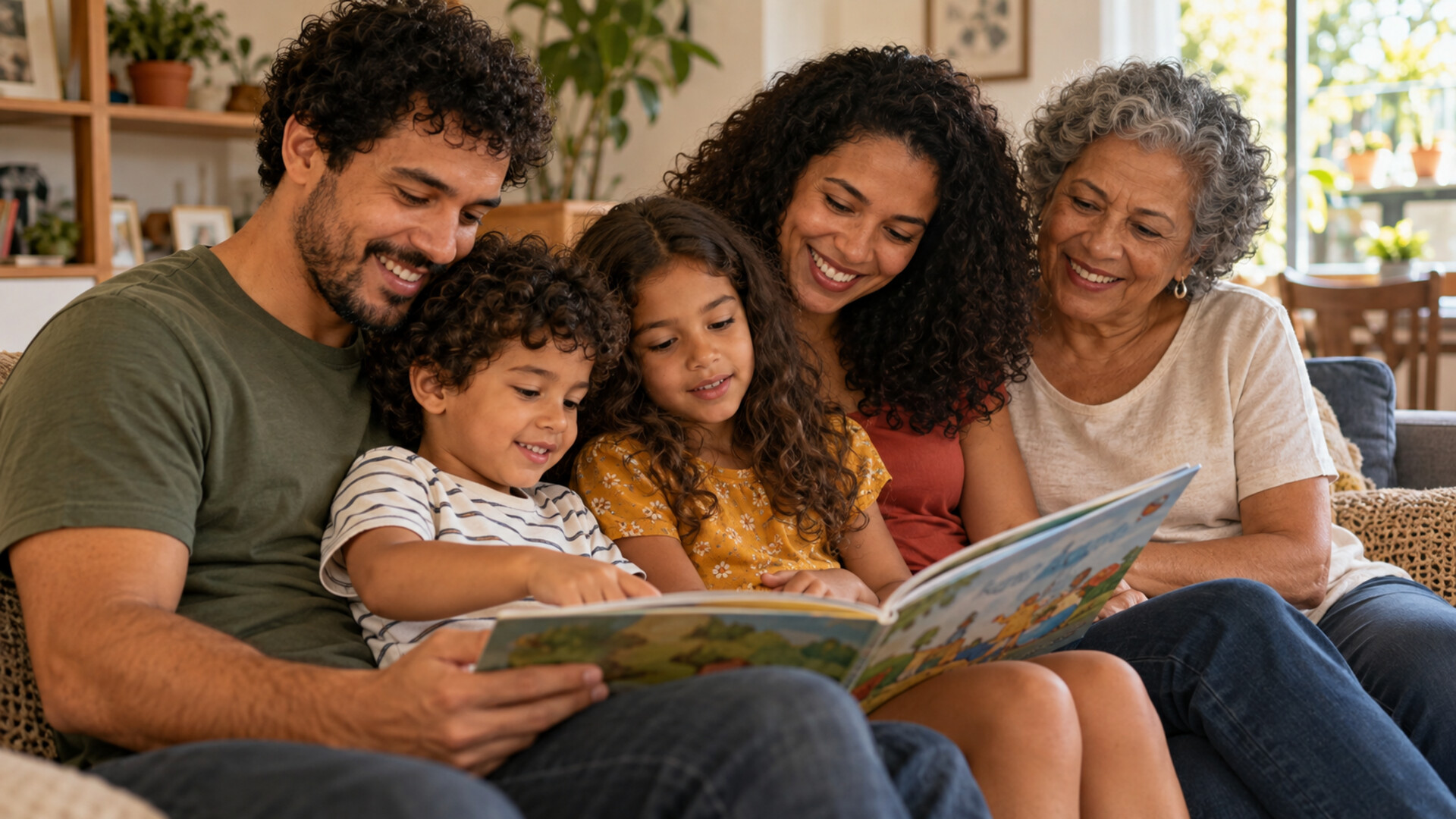 Ilustração gerada por IA: Leitura em família e na escola ajuda a formar novos leitores