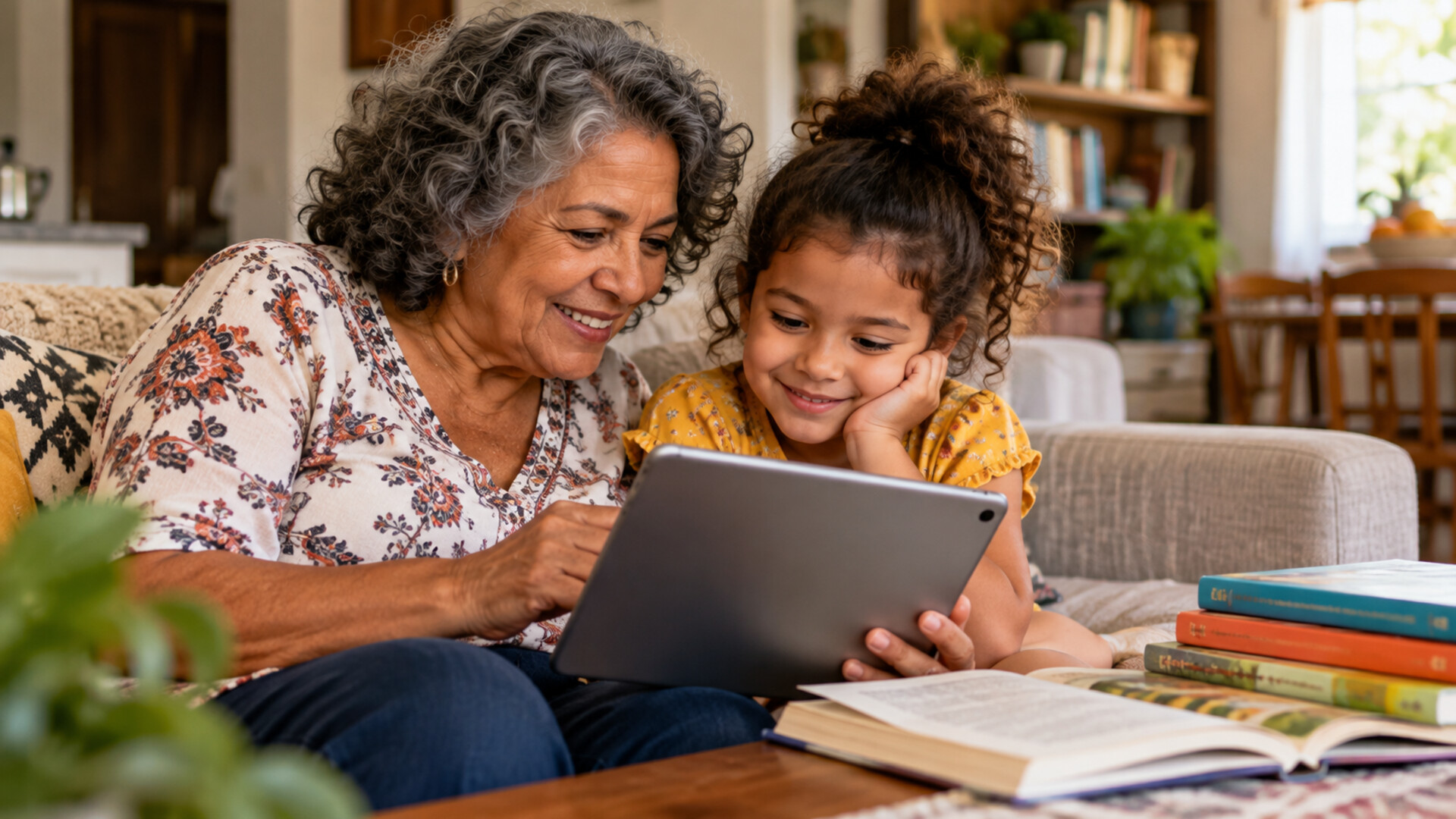 Ilustração gerada por IA: Biblioteca digital MEC Livros amplia opções de leitura para famílias