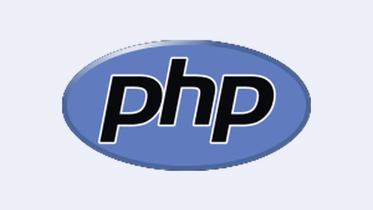 Logotipo oficial da linguagem PHP sobre fundo claro